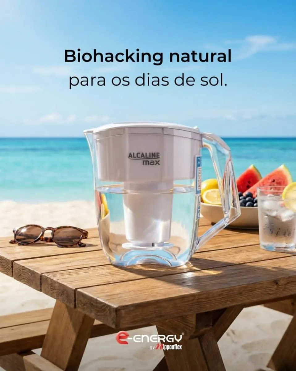 Jarra Alcaline MAX sendo servida à beira da piscina